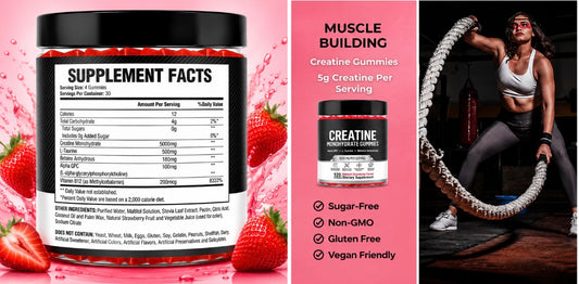 Strawberry creatine gummies