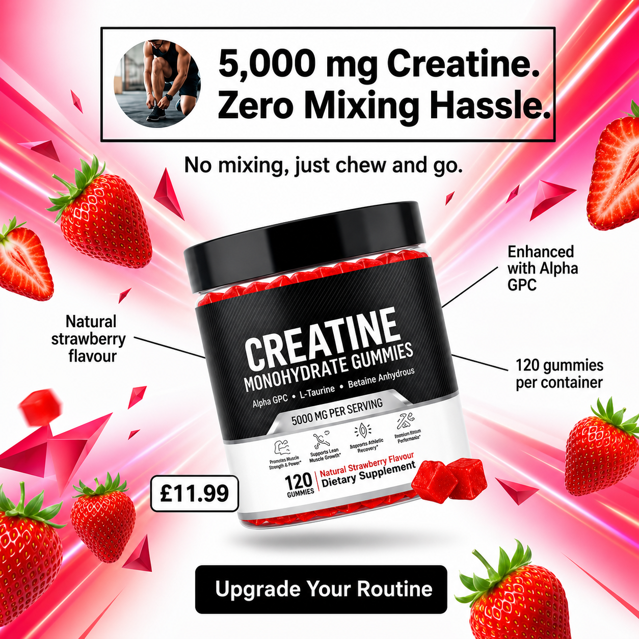 Strawberry creatine gummies