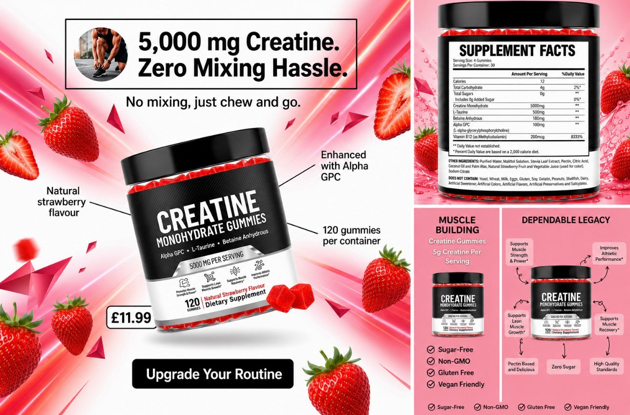 Strawberry creatine gummies